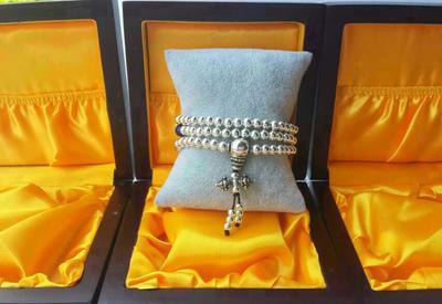 5MM 多层925银珠 青金石女款手链 项链 招代理一件代发